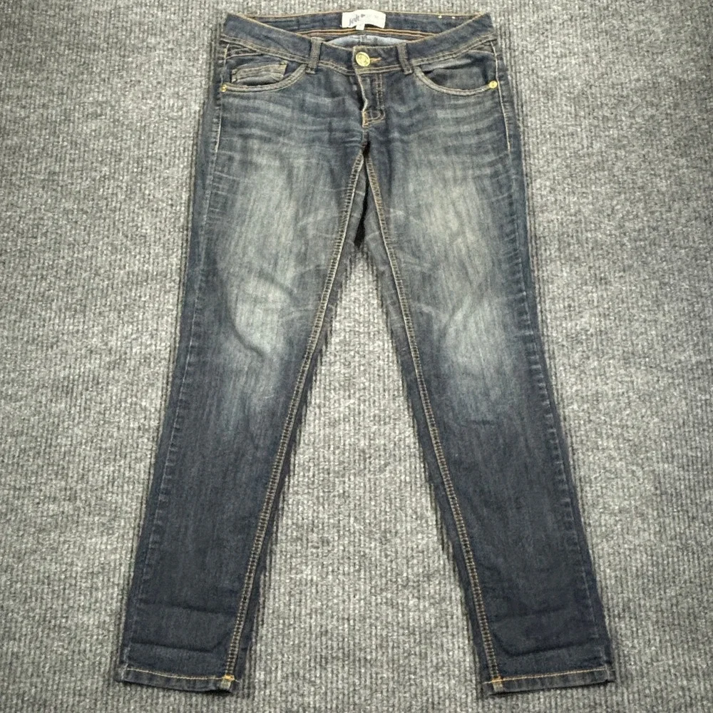 Jolt Skinny Jeans Women Size 5 Blue Dark Wash‎ Low Rise Embroidered Denim
